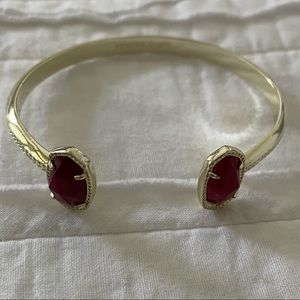 Kendra Scott Elton Silver Cuff Maroon Jade